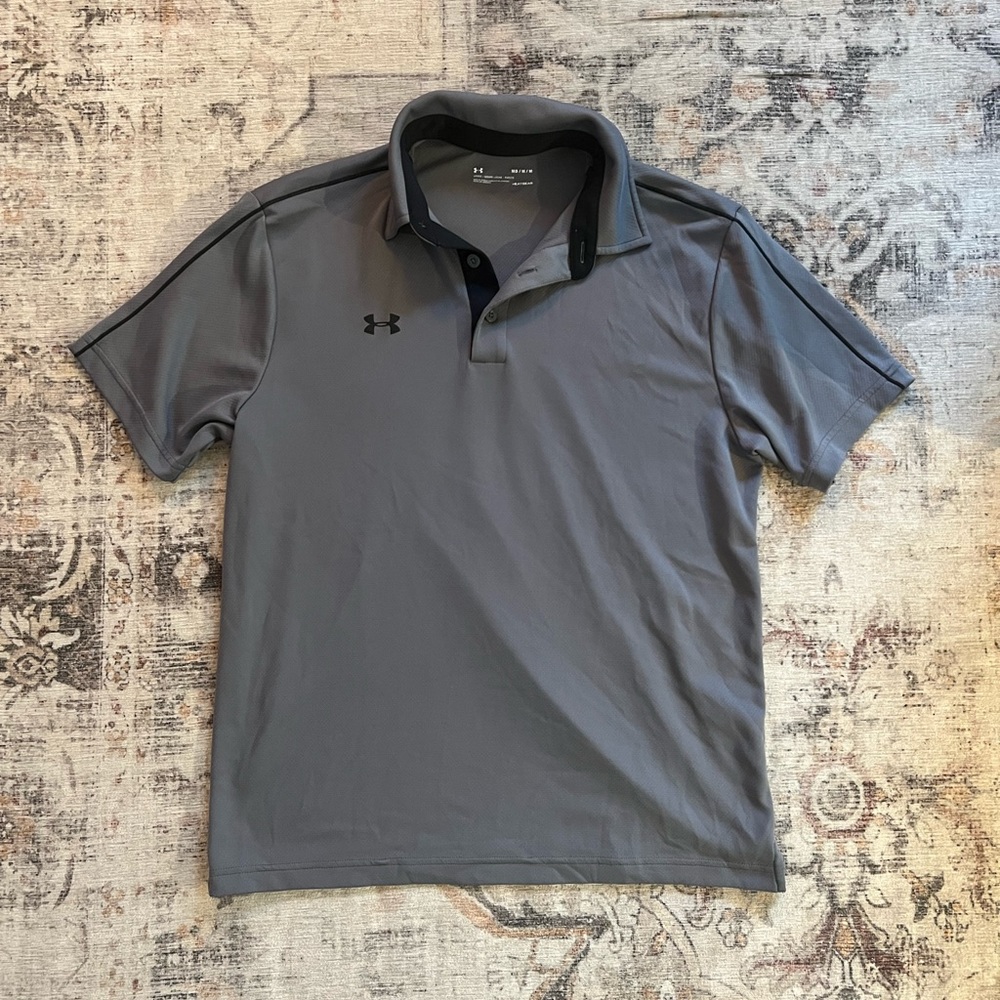 Under Armour gray polo shirt size medium
